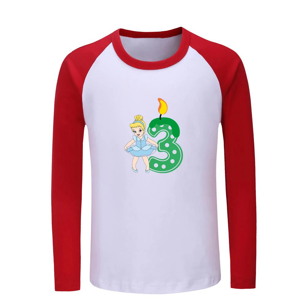 Милые детские футболки с изображением маленькой Золушки на 3 дня рождения и свечи