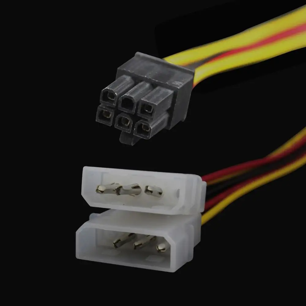 New Dual 4 Pin Male Molex IDE to 6 Female PCI-E Y Power Cable pin connector PCI express power adapter | Компьютеры и офис