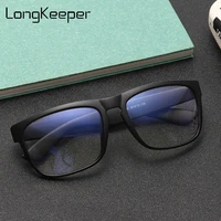 longkeeper anti blue light glasses men vintage square computer eyeglasses women black clear lens spectacles optical frame uv400