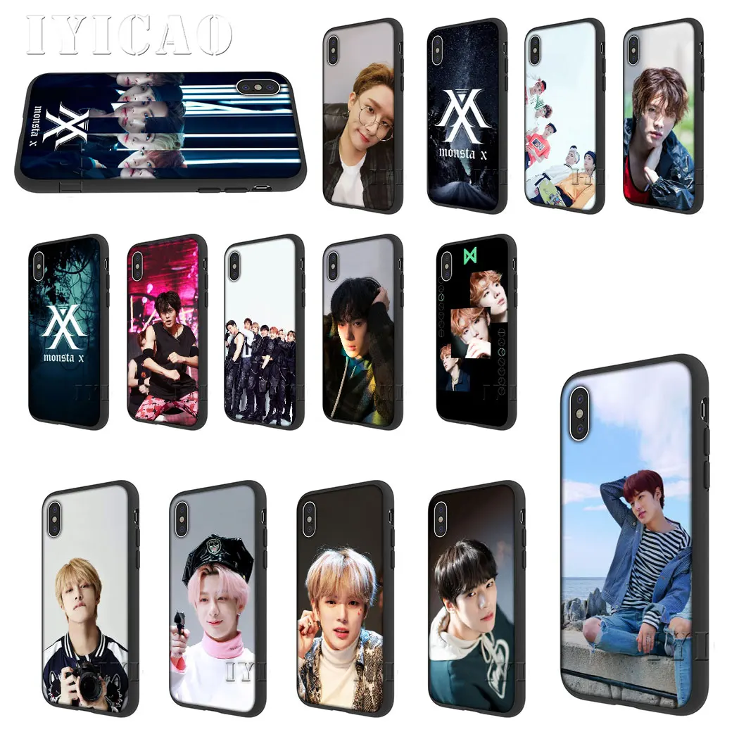 IYICAO Monsta X KPOP Boy Group Лучший Мягкий силиконовый чехол для iPhone 5 5S SE 10 XS XR Max 6 6s 7 8 Plus 11 pro