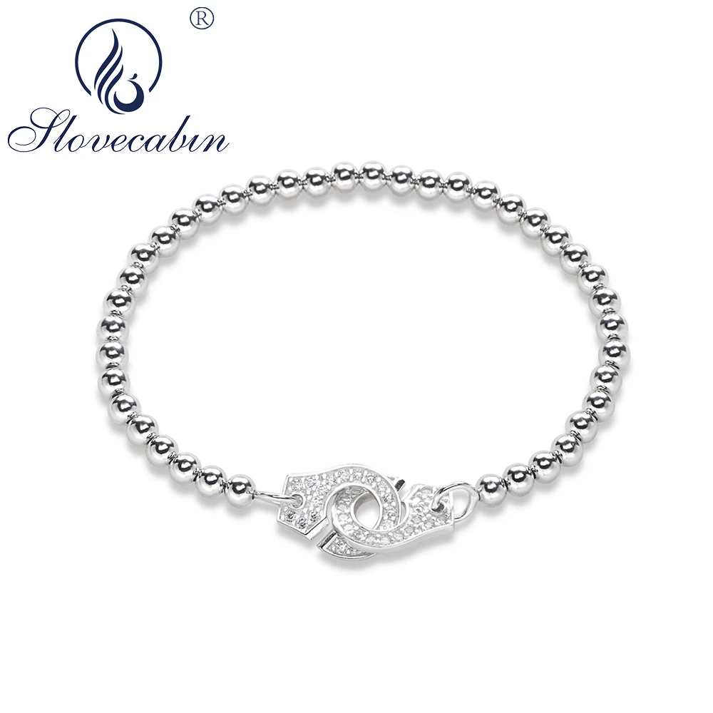 Браслеты-шармы для мужчин из серебра 925 пробы с прозрачным - Цена: 1638.4