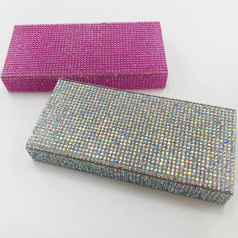 Новые чехлы для ресниц со стразами 10 шт./лот 50 розовые и Серебристые натуральные