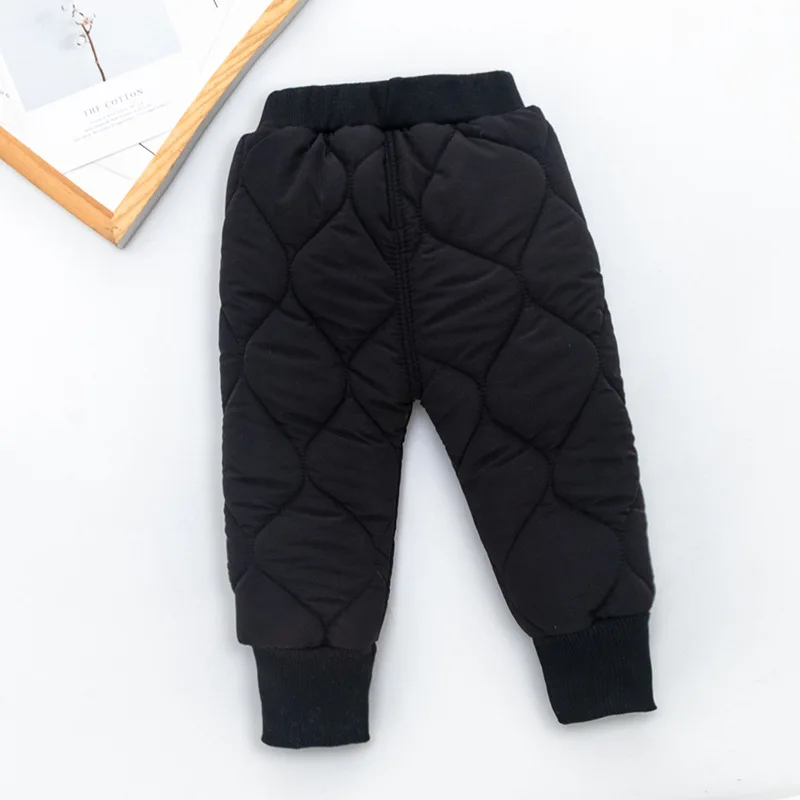 VFOCHI Boy Girls Winter Down Pants Velvet Lining Pants Stretch Waist Kids Pants Warm Children Trousers Baby Boys Thicken Pants