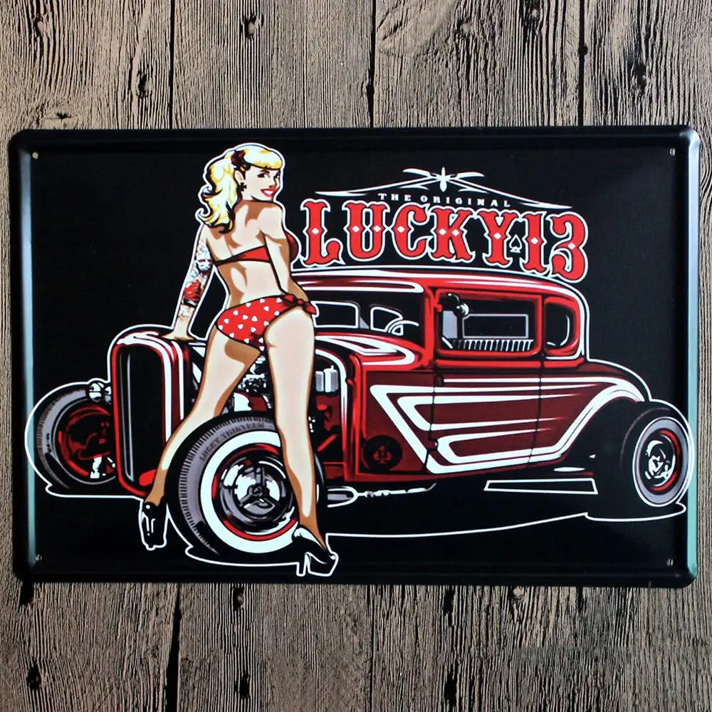 

Оригинальный ретро-дизайн, гонки для девочек, жестяные металлические знаки, настенное искусство | Толстая жестяная печать, плакат, настенно...