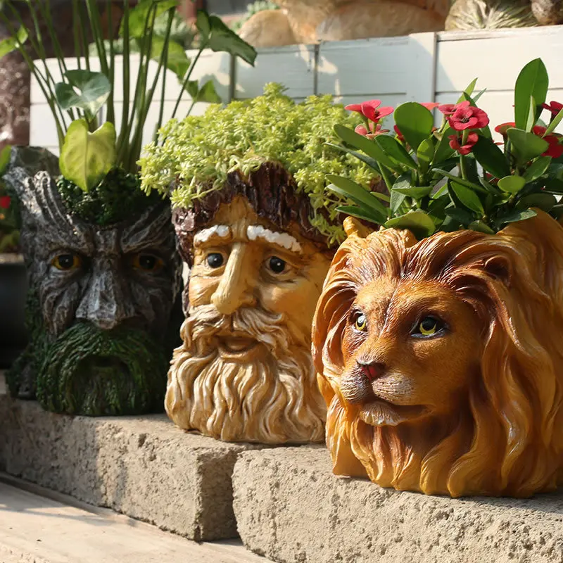 3D Ваза с головой животного Мультяшные фигурки кашпо бонсай суккулент горшков из