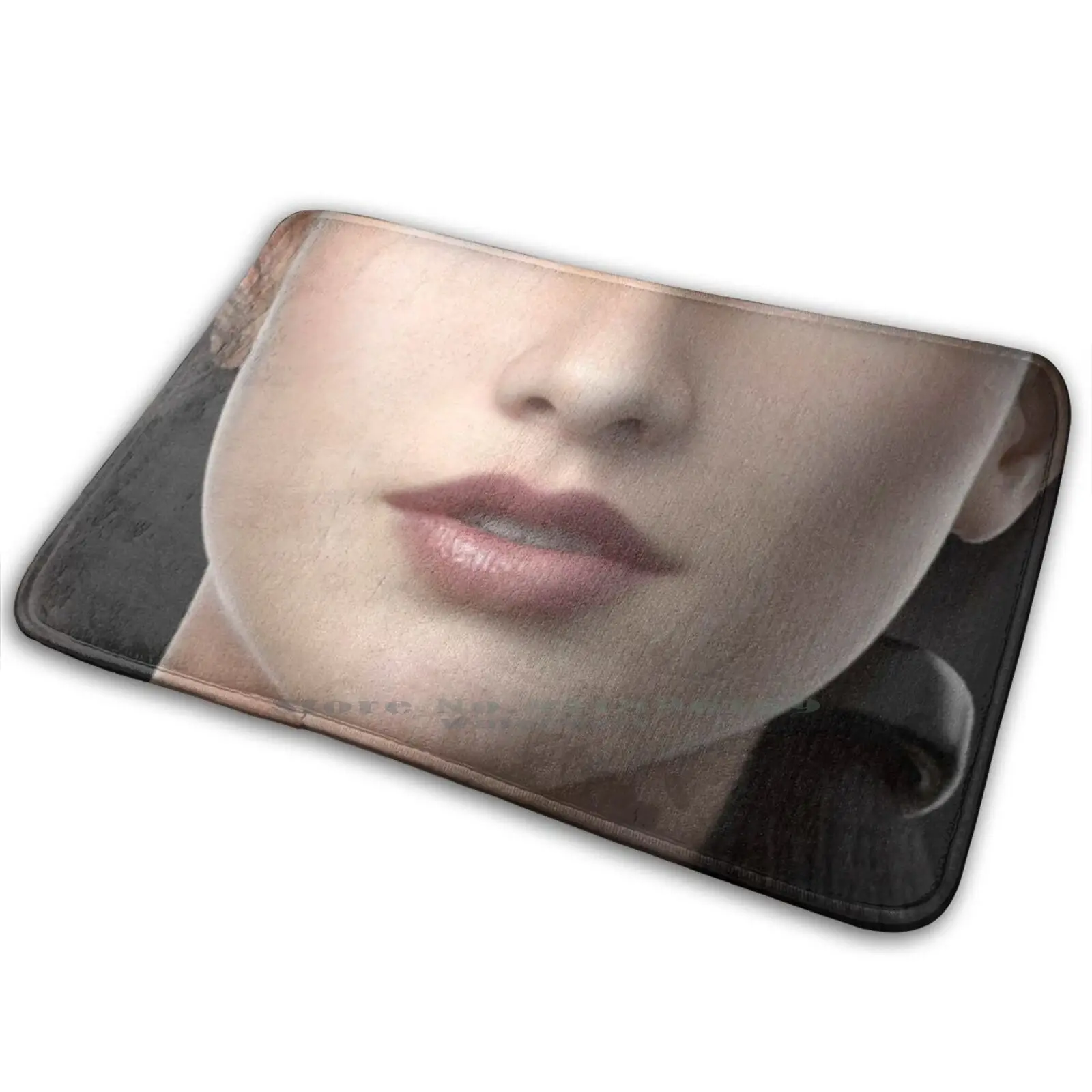 Красивая 3d девушка с черными волосами. Коврик ковер Противоскользящий коврик для