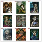 Полный квадраткруглый 5D DIY 3D Алмазная вышивка мультфильм большой глаз девочка принцесса Алмазная Живопись Вышивка крестом, мозаичный Декор подарок