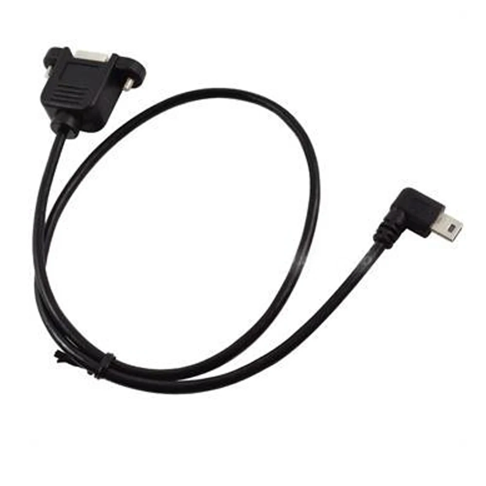 

0.5m USB 2.0 B female panel mount to mini 5pin male right angle extension cable