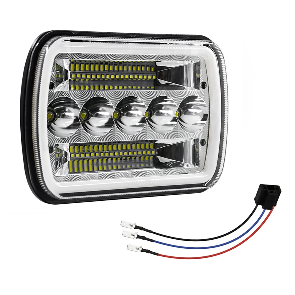 

5x7 Inch LED Headlights 200W 300W For Wrangler Chevrolet Comanche Rectangular Headlights With High Dipped Beam DRL Turn Signals