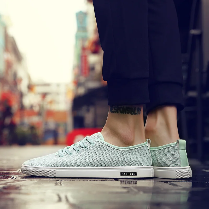 

Spring Summer Slip on Men Casual Shoes Loafers Breathable Canvas Driving Men Shoes New Fashion Flats Zapatos De Hombre Plus Size