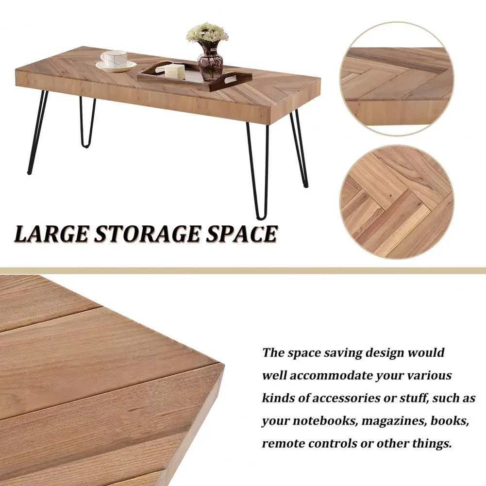 

Practical Excellent Easy Assembly Display Coffee Table Wood Coffee Table Sturdy Construction for Home