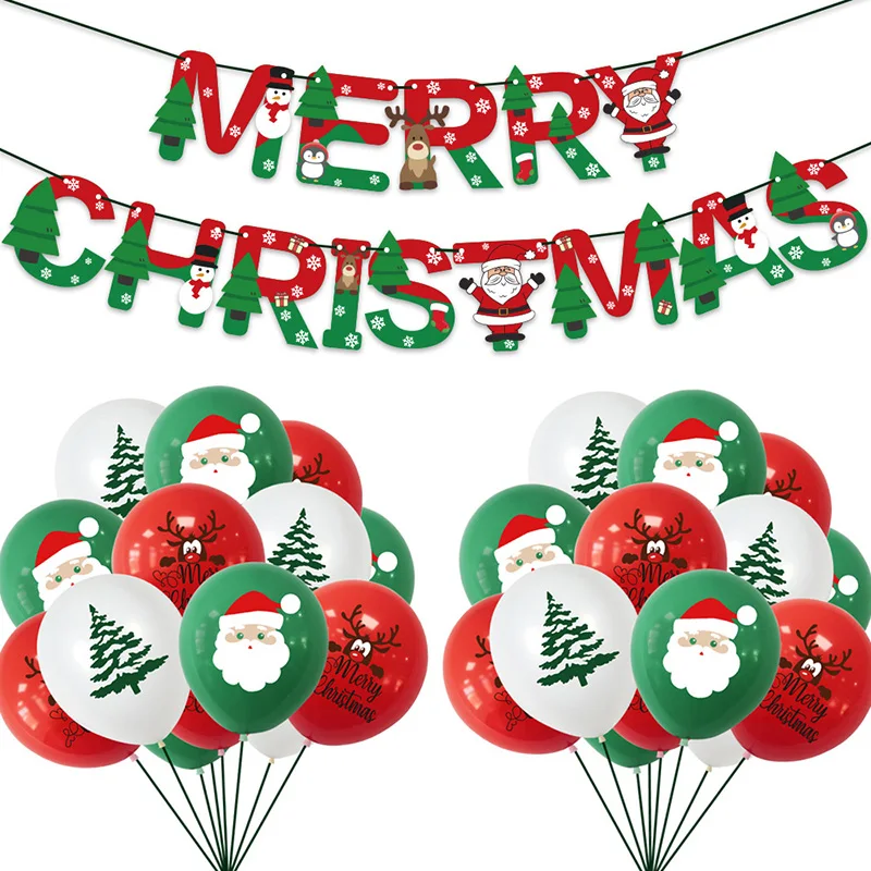 

Christmas Decoration Merry Christmas Ballons Banner Christmas Party Latex Balloon Hanging Flags Christmas 2020 Party Supplies
