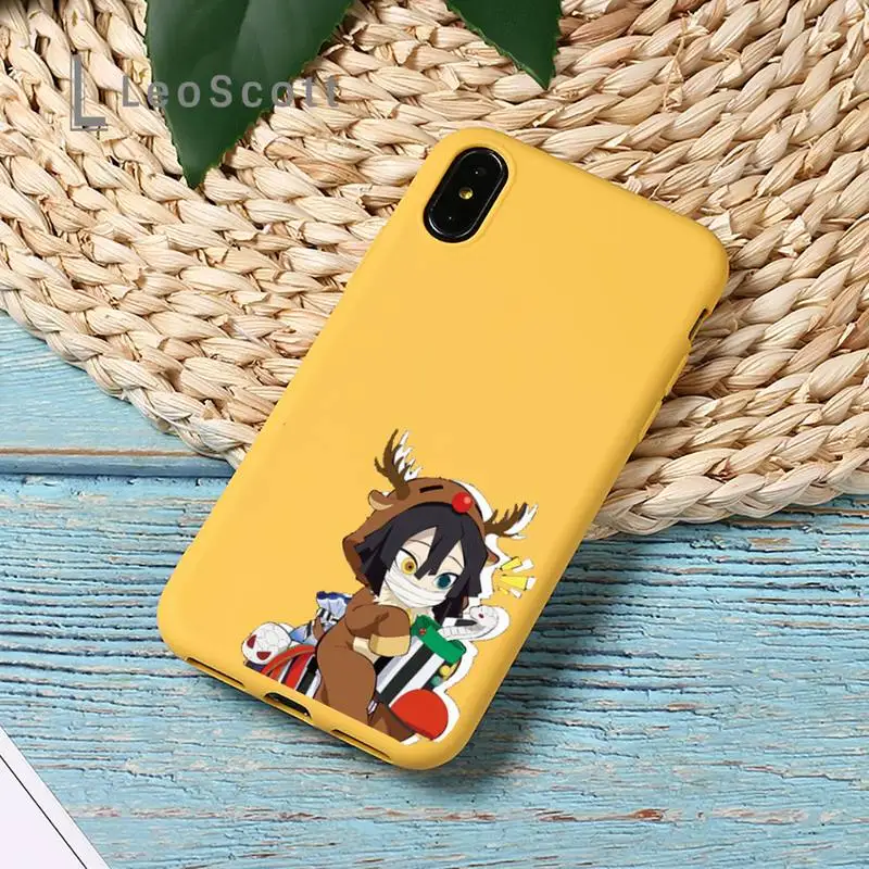 

Christmas Demon Slayer Phone Case Yellow Candy Color for iPhone 11 12 mini pro XS MAX 8 7 6 6S Plus X SE 2020 XR