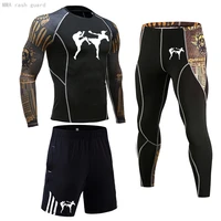 mens long underwear sets compression sportswear clothing winter first layer suit fitness rashgarda mma thermal men jogging suit