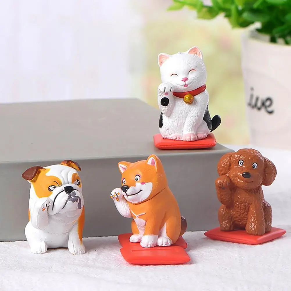 

4Pcs Cartoon Cat Dog Display Mold Desktop Figurines Landscaping Model Ornaments Display Mold Desktop Figurines Landscaping Model