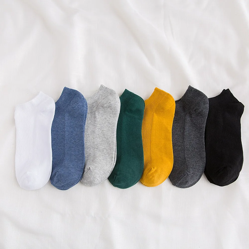 

Boat Socks Men's Cotton Shallow Mouth Double Needle Men's Socks Solid Color Spring And Summer Vertical Striped Men's Socks Manuf