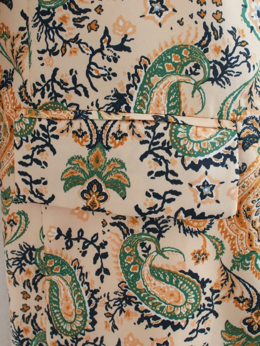 

2021 European and American new style women's suits no buckle paisley print casual fashion jacket