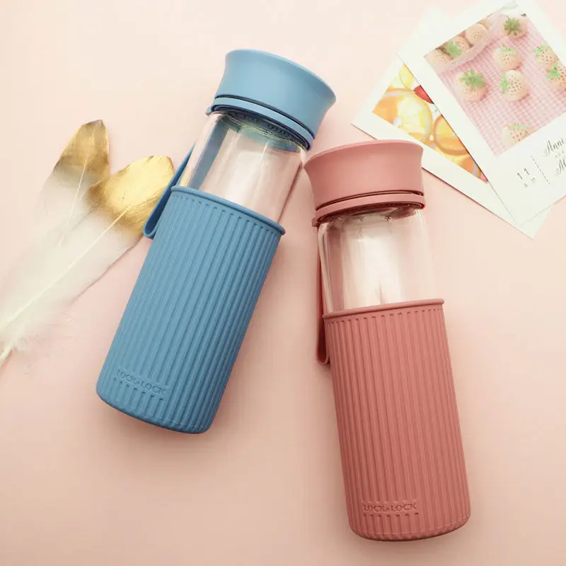 

Flawless Le Kou Le Kou water cup creative men's and women's glass student portable filter glass tea cup llg673