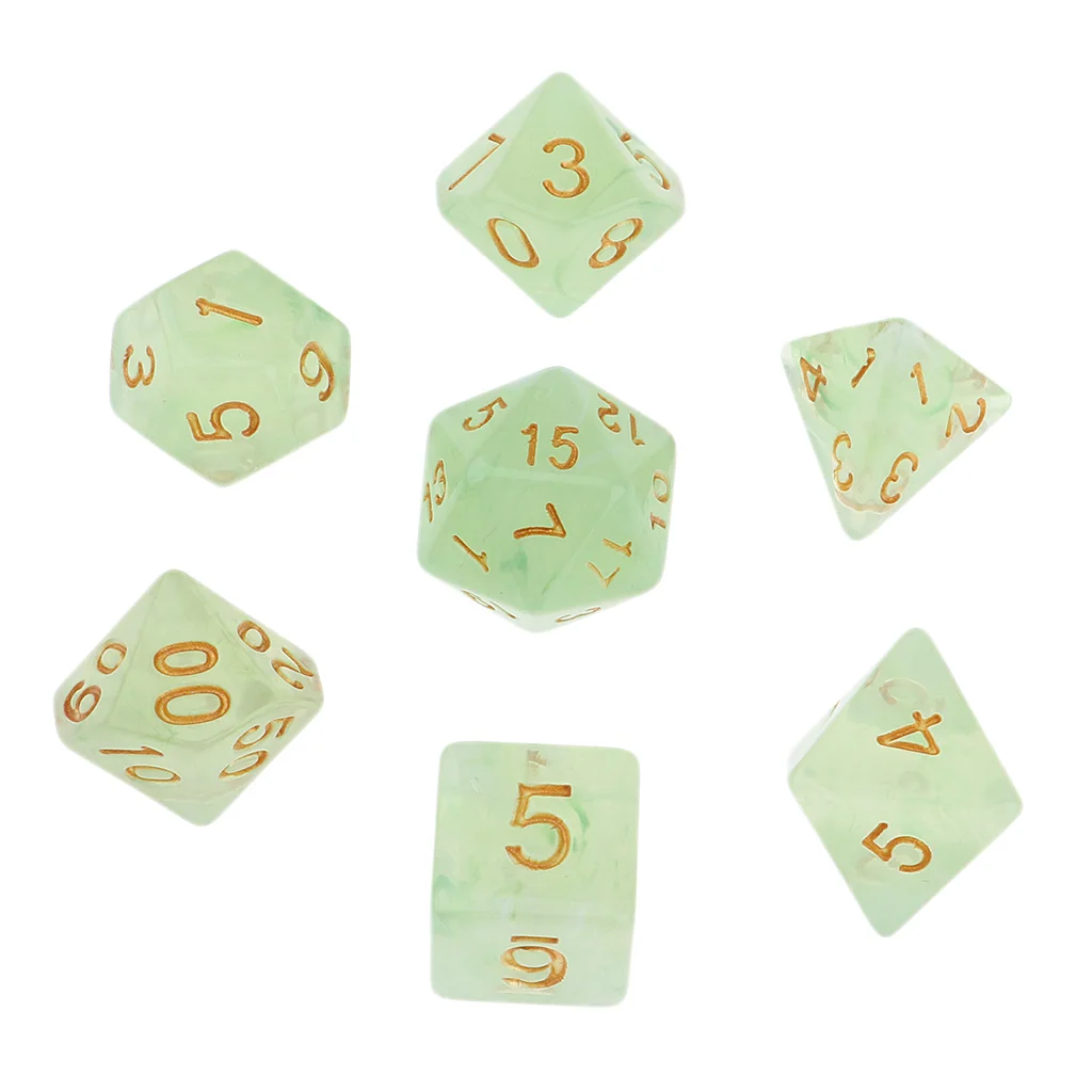 7 шт многогранные кости для подземелий и драконов DND Dados RPG MTG настольная игра D20 D12 D10 D8 D6 D4 набор разноцветных кубиков и кубиков