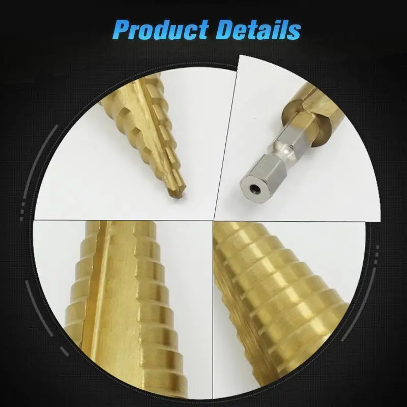 

3Pcs/set 3-12 4-12 4-20 4-32 HSS Straight Groove Step Drill Bit Wood Metal Hole Cutter Core Speed Drilling Power Tools