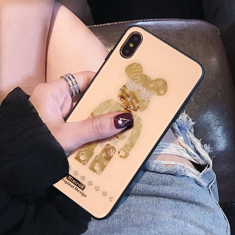 Новая мода стразы чехол для телефона iPhone 7 8 6 6S Plus 11 Pro Max Bear XR XS задняя крышка| |