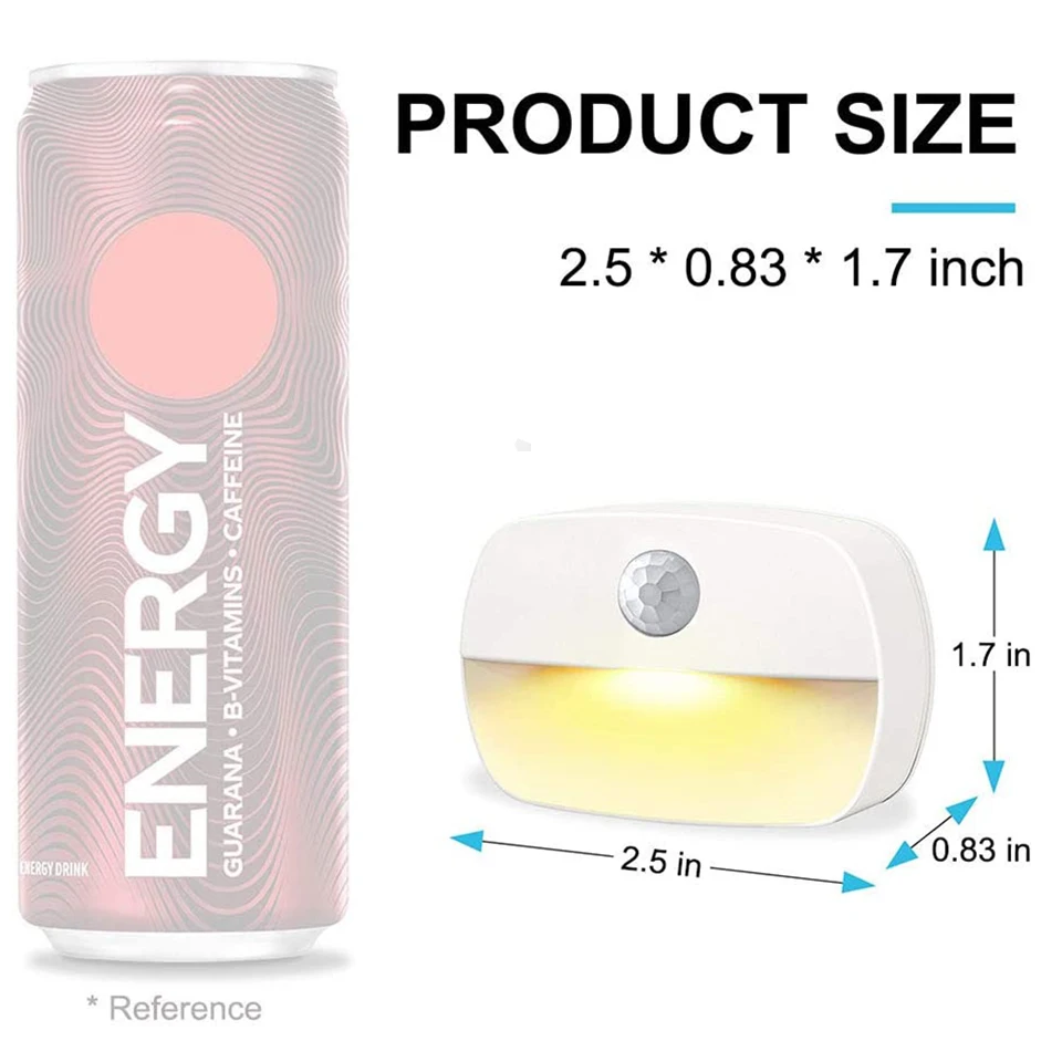 2021 New LED Motion Sensor Light Battery Operated Wireless Wall Lamp Night No Glare Corridor Closet Cabinet Door | Лампы и освещение
