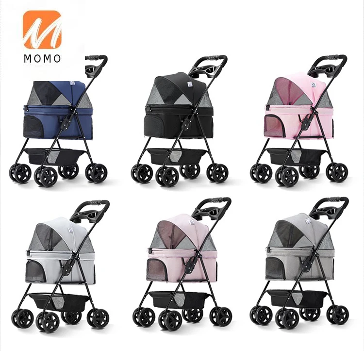 

Pet Trolleys For Travelling 4 Wheels Dog Stroller Travel Bag Cat Cart Carrier Dog Stroller