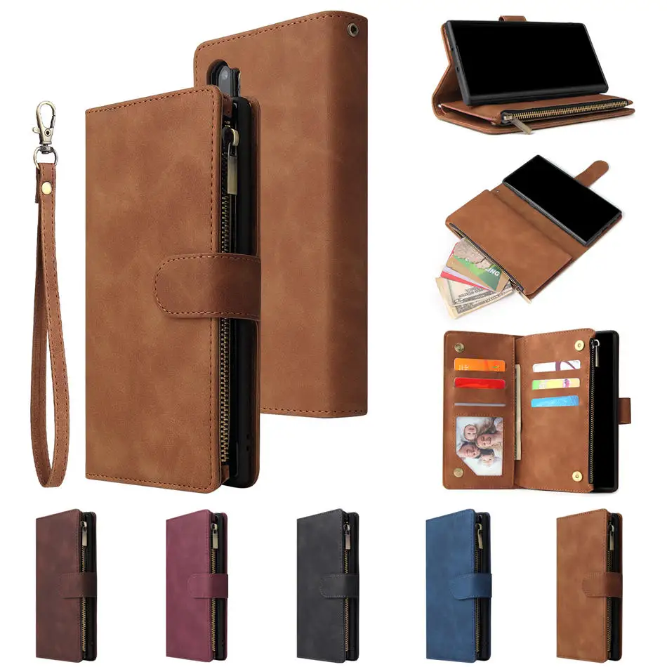 

Flip Leather Case For Samsung Galaxy Note 10 Lite Zipper Wallet Case Galaxy Note 10 Plus Card Etui for Galaxy Note 10 10+ Cover