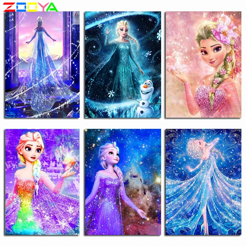 5D алмазная живопись Анна Алмазная вышивка мультфильм Снежная принцесса ледовая