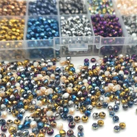 2 3 4 6 8mm faceted glass beads plated metallic colored round czech crystal spacer loose beads for jewelry making bracelet diy