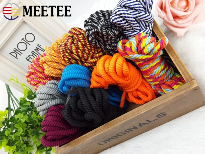 Meetee 15 метров 8 мм полиэфирные витые шнуры ручное украшение тканая веревка