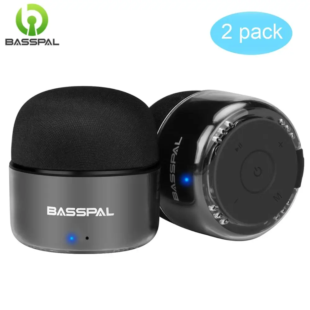 

BassPal Portable Bluetooth-compatible Speakers Small True Wireless Stereo TWS Speaker with Radio IPX5 Waterproof Mini Speaker