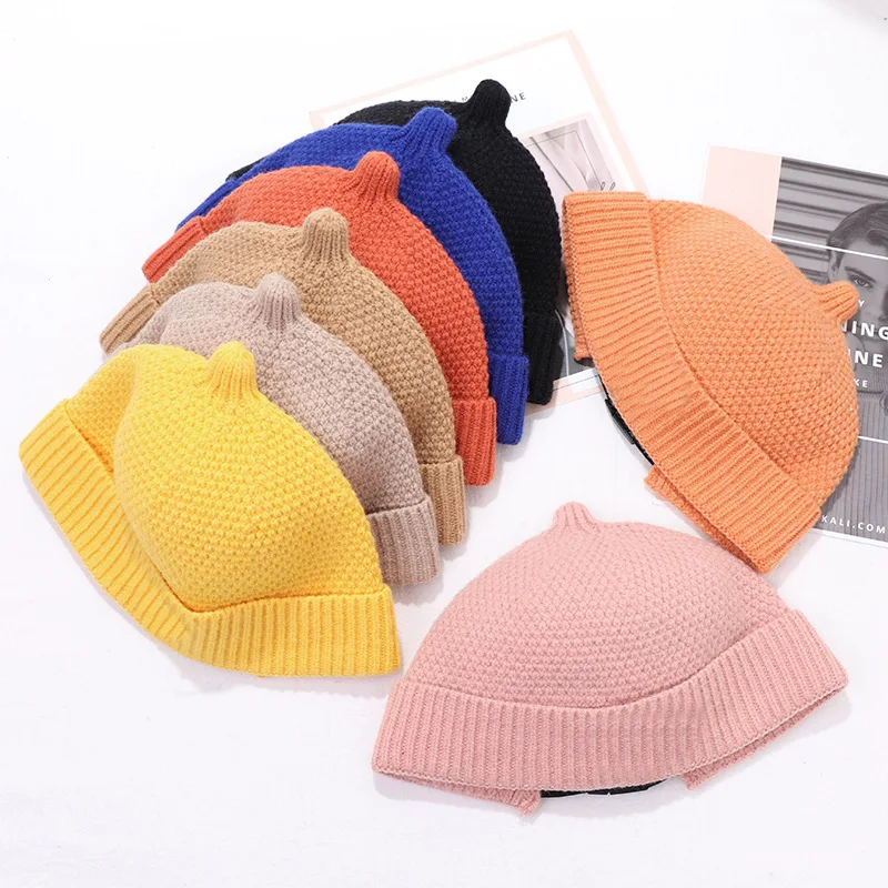 

Sparsil Winter Hats For Women Warm Knitted Beanie Hat Autumn Brimless Melon Skullies Caps Hip Hop Men Adjustable Fishing Bonnet