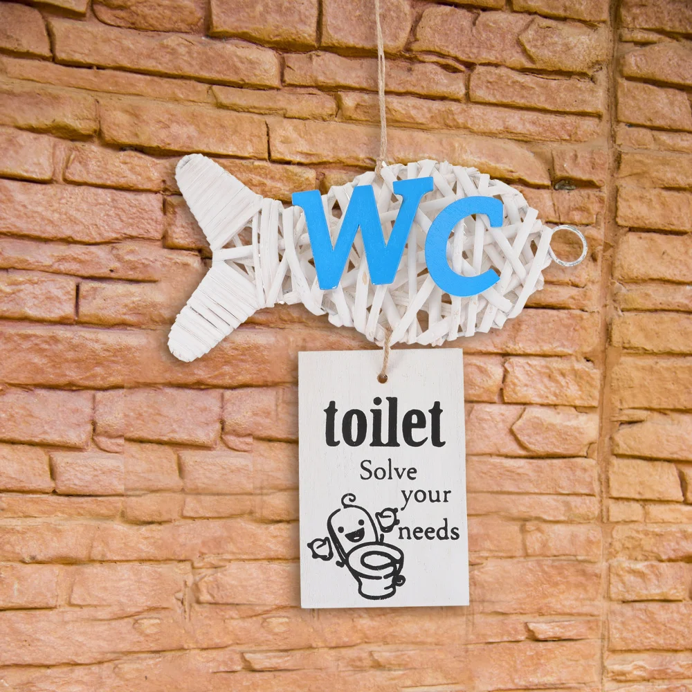 

1pc Creative Fish Sign Decorative Board Toilet Indicator Toilet Indicator Board