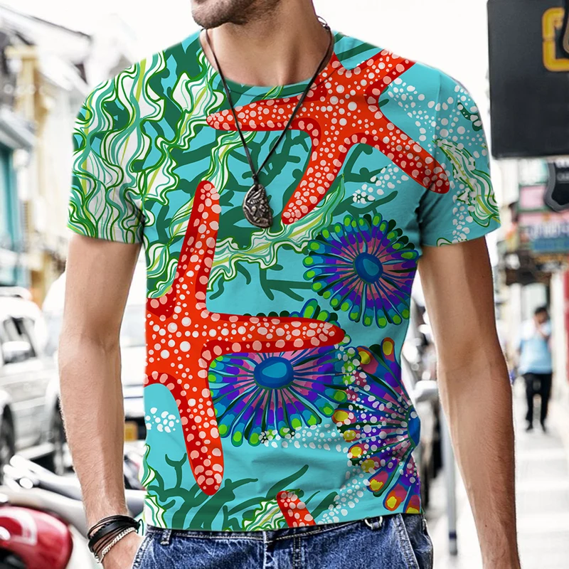 

2022 New Starfish 3D Jungle Animals T Shirt Men/Women Hip Hop Summer Funny Streetwear Tshirt Short Sleeve Tops Casual O-Neck