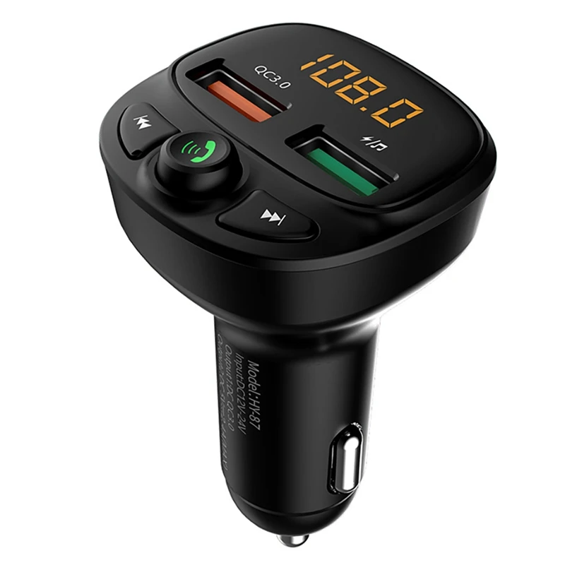 

Беспроводной Bluetooth 5,0 FM-передатчик QC3.0 Громкая связь AUX адаптер USB автомобильный электронный черный