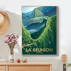 Выпускной ретро постер для путешествий на острове Франции Реюньон Картина на холсте искусство печать картина постер домашний декор