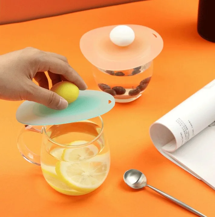 

Silicone Driking Cup Lid Anti-dust Bowl Cover Seals Glass Mugs Cap Heat Resistant Tea Cup Lids Kitchen Leak Proof Reusable Tool