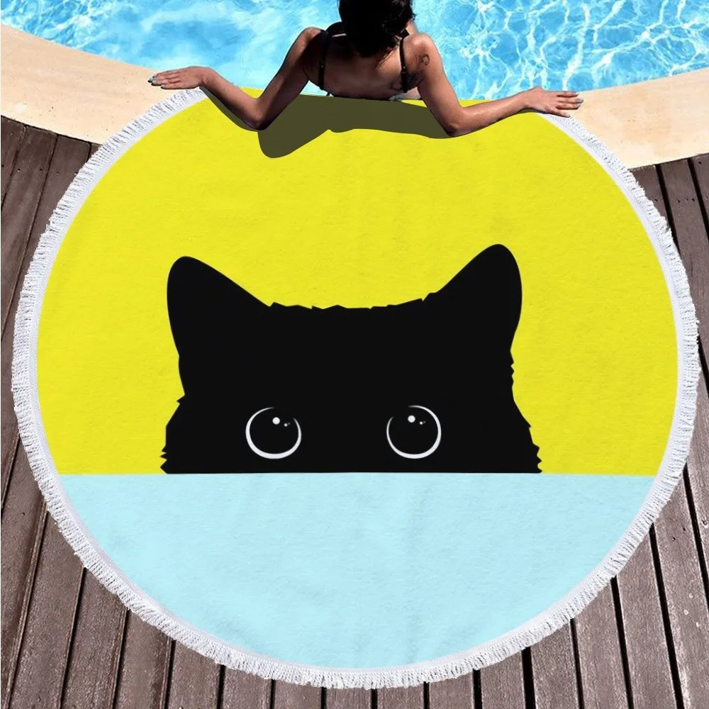 2019 Boho пляжное полотенце с принтом тропических растений из микрофибры круглое для