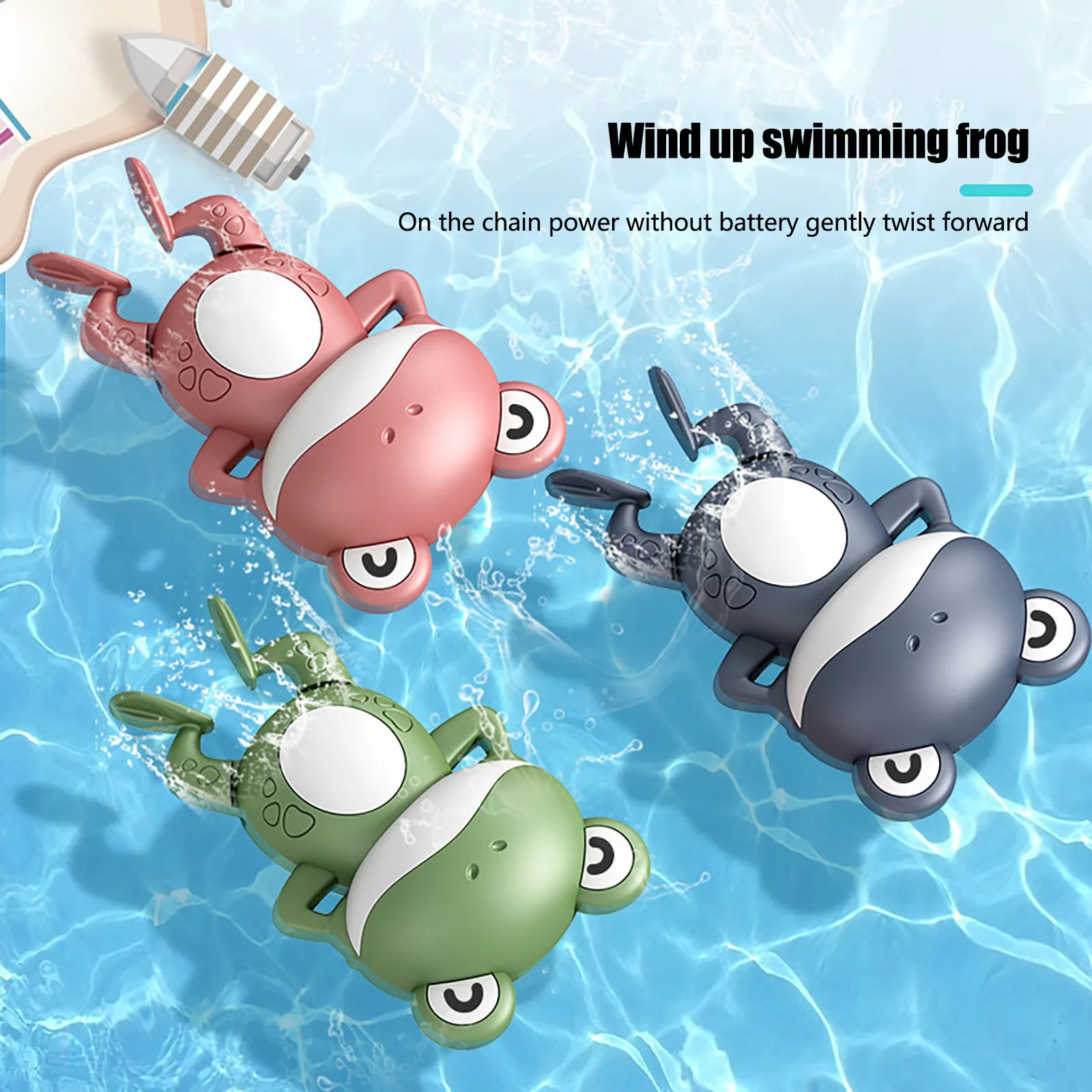 Детские игрушки для ванны "Малыш" 0-12 месяцев для игры в бассейне с водой: механические животные рак и лягушка. Подарки для детей.