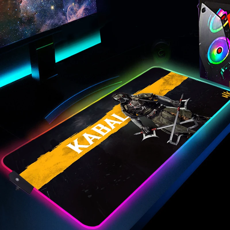 rgb mortal kombat mouse pad anime led gaming accessories speed game gamer pc keyboard carpet laptop notebook desk mat mousepad free global shipping