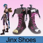 Горячая Игра LoL Arcane искусственная обувь реквизит Игры LOL Arcane сапоги Хэллоуин партия Лига Легенд Jinx парик обувь Outfis Free