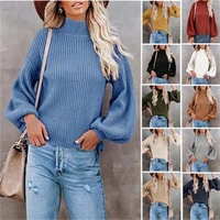 2021 women fashion sweaters new autumn winter knitted pullover casual warm o neck thicken christmas solid sweater swetr damski