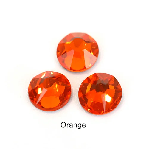 Orange 2088 граненые Стразы отличного качества для ногтей с плоской задней поверхностью, много цветов, стразы для украшения ногтей Y3813 - Цвет: Orange