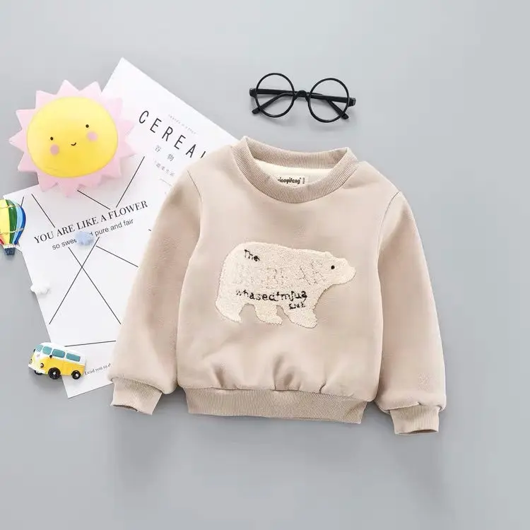 Новые толстовки для девочек с мультипликационным рисунком осенне-зимняя детская