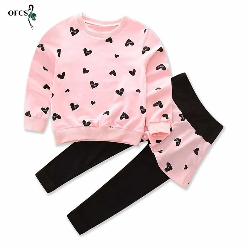 

Girls Clothing Sets Autumn Spring Toddler Girl Suit Outfits Kids Suit For Girl Costume Children Clothing T-shirts and pants 2PCS