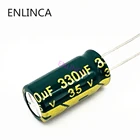 Алюминиевый электролитический конденсатор 100 шт.лот T26 35 в 330 мкФ, Размер 8*16 мм 330UF35V 20%