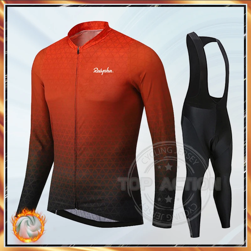 

Bicycle Warm Winter Thermal Fleece Cycling Clothes Ralvpha Men Jersey Suits Outdoor Riding Bike MTB Clothing Bib Pants Set