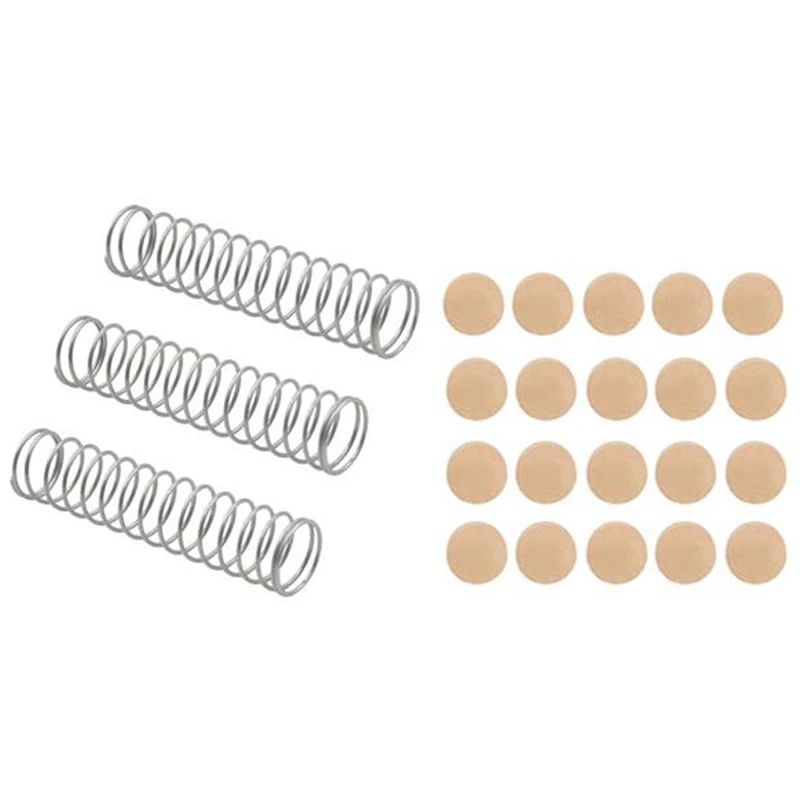 

3Pcs Trumpet Piston Valve Spring Accessories Part Replacement & 20Pcs Saxophone Cork Mats Trumpet Cornet Water Key Spit