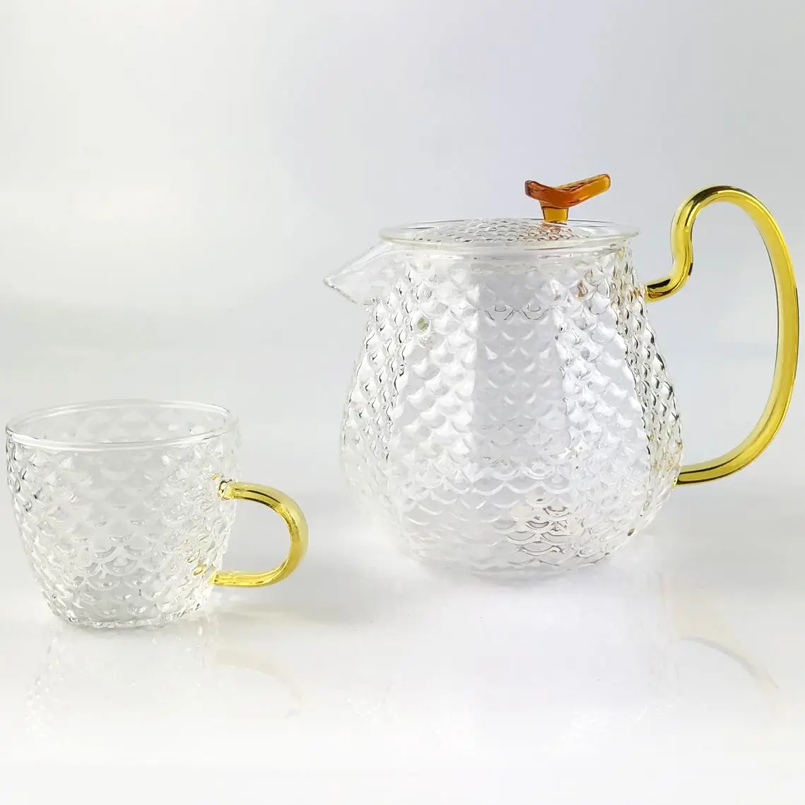 

Chinese Tea Glass Pot Set Maker Home Kettle For Puer Kongfu Black Tea Coffee